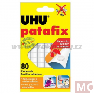 Samolepicí bílá guma UHU Patafix, 80 kusů
