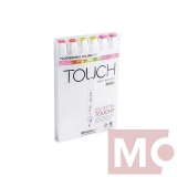 Touch Twin Brush Marker 6ks, fluorescentní tóny