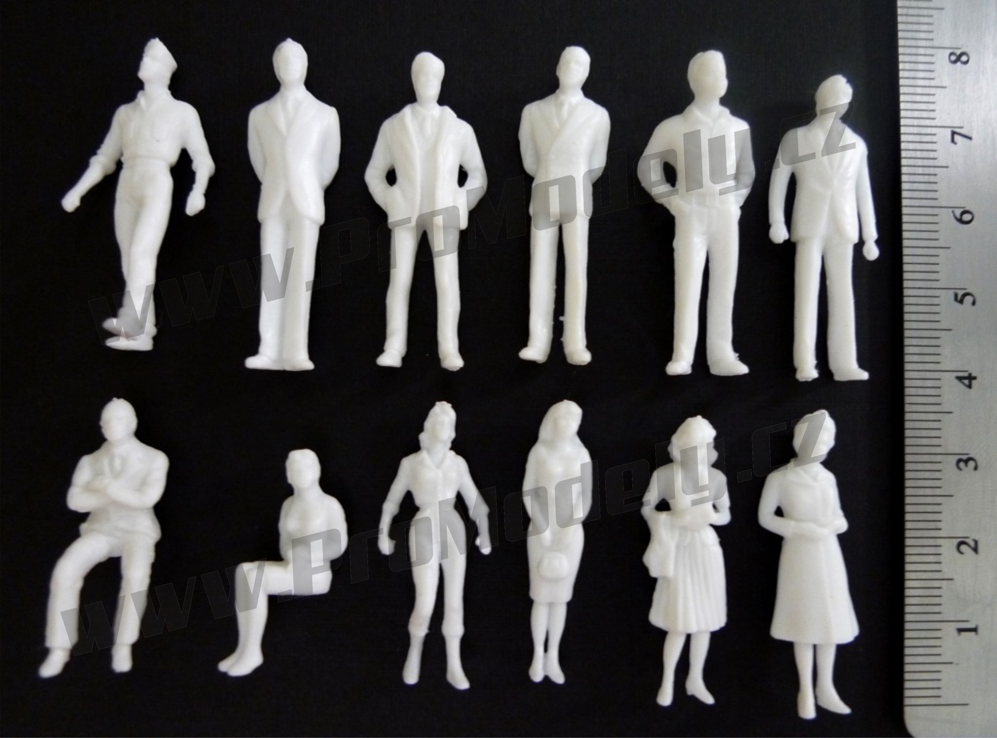 Figurka 3D, bílá, 1:50