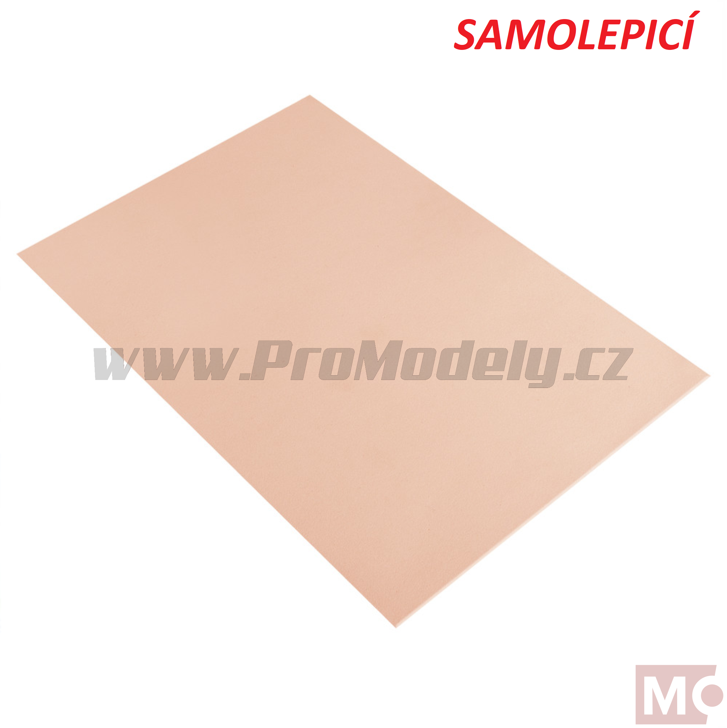 Pěnová guma Moosgummi 20x30cm samolepicí, 2mm, pleťová