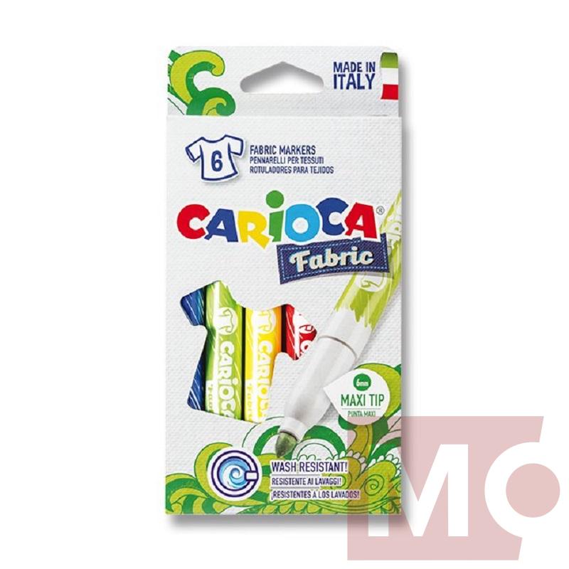 Fixy na textil CARIOCA Fabric, 6ks silný hrot