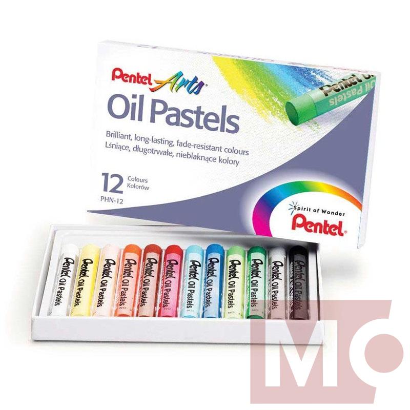 Sada olejových pastelů PENTEL, 12ks