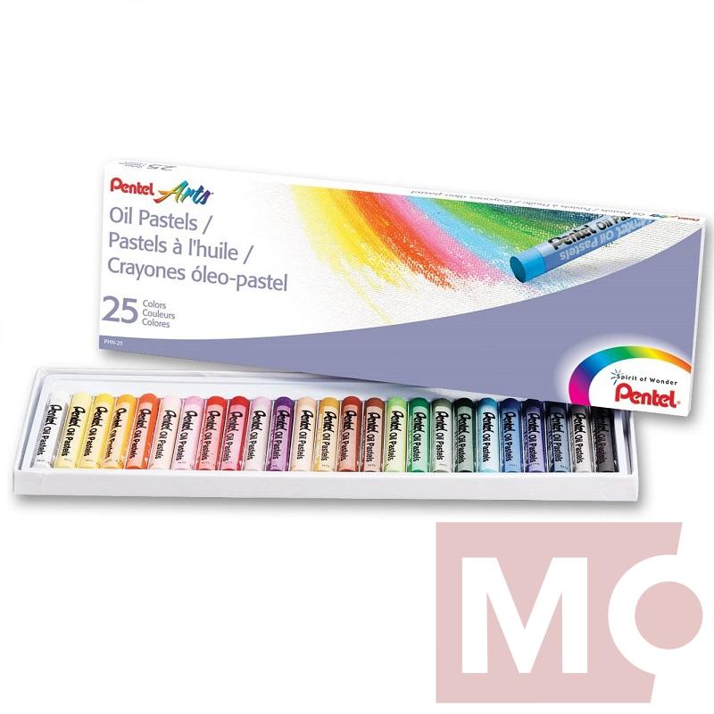 Sada olejových pastelů PENTEL, 25ks