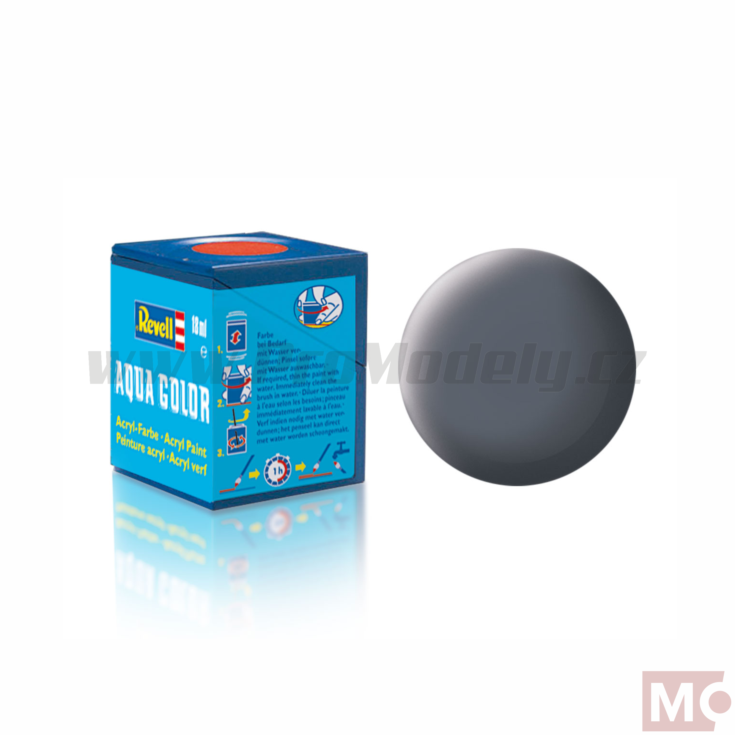 Revell 18ml AQUA 77 prachová šedá matná