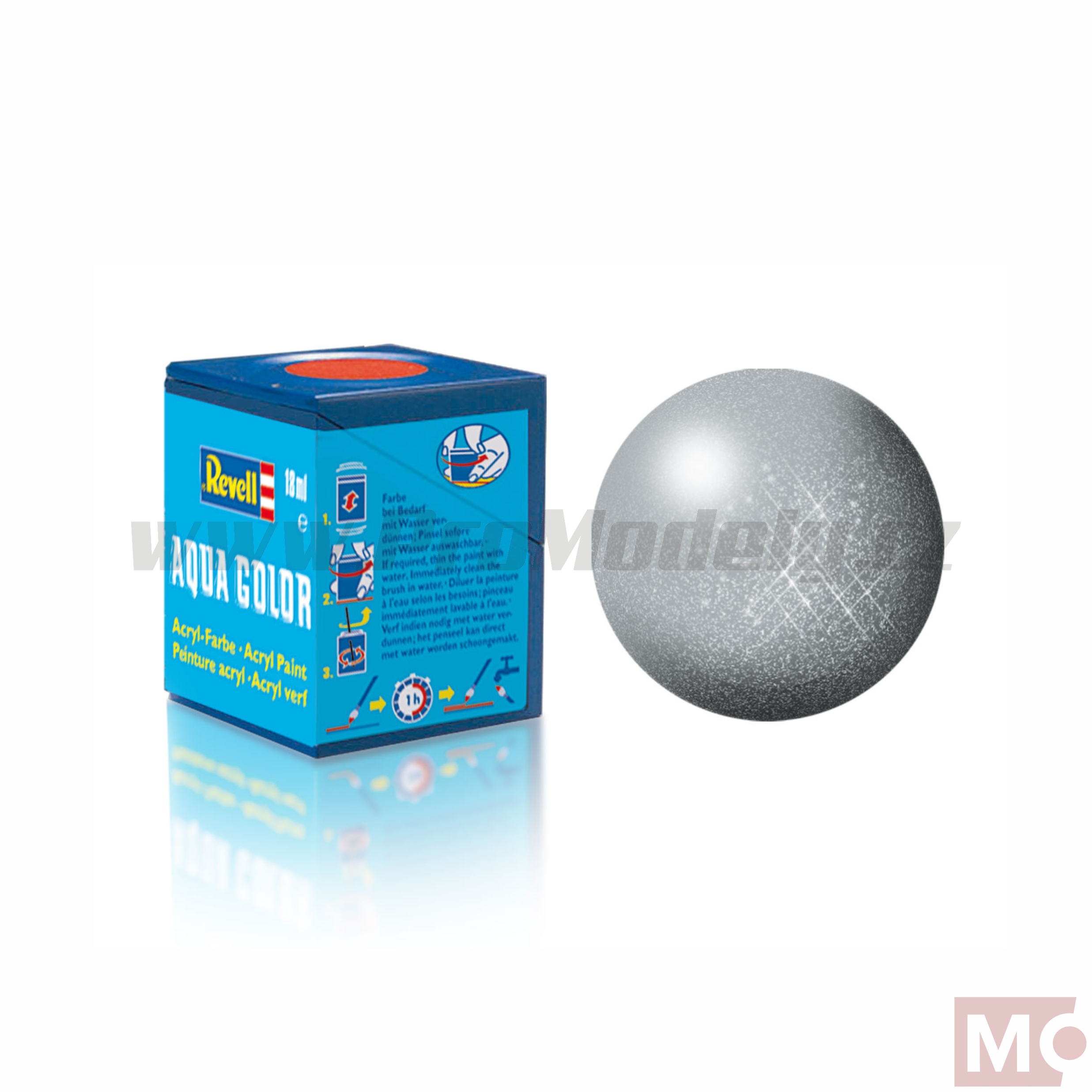 Revell 18ml AQUA 90 stříbro matná