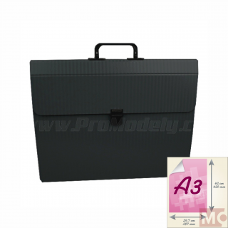 Plastový kufr A3, černý