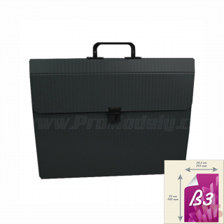 Plastový kufr B3, černý