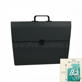 Plastový kufr B2, černý