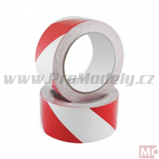 Lepící páska SAFETY TAPE červená / bílá, 48mm x 20m