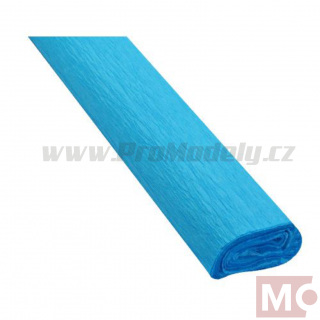 Krepový papír, 50x200cm, zářivě modrý