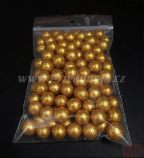 Polystyrenové kuličky zlaté Ø 9-11mm, balení 8x14cm