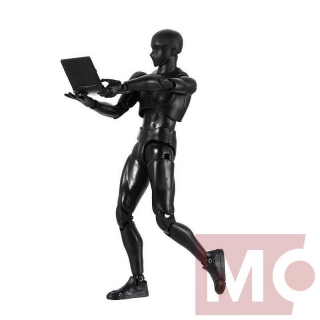 Kloubová figurka 2.0 černá, muž s příslušenstvím