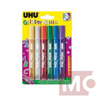 UHU glitrové lepidlo se třpytkami 6x10ml, základní