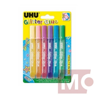 UHU glitrové lepidlo se třpytkami 6x10ml, pastelové