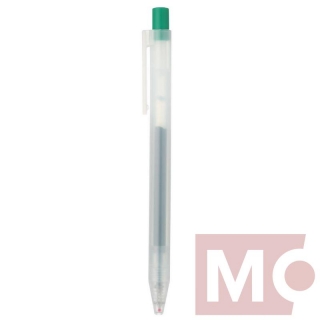 0,5mm MUJI zelené pero gelové "CLICKER"