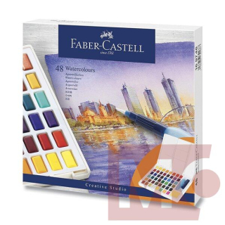 Akvarelové barvy FABER-CASTELL, 48ks v plastové krabičce