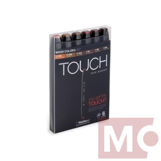 Touch Twin Marker 6ks, tóny dřeva