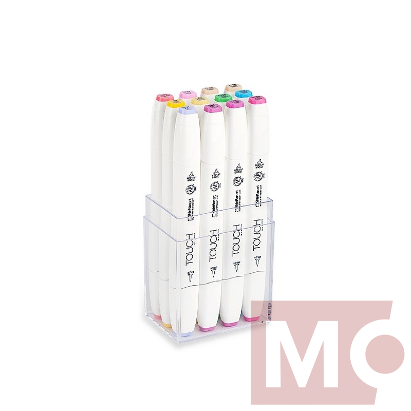 Touch Twin Brush Marker 12ks, pastelové tóny